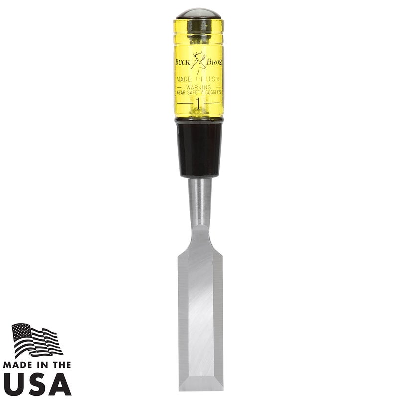 Buck Bros. Buck Brothers 120106BC 1 Inch Wood Chisel Made in USA, For Paring and Finishing Cuts in Carpentry and Woodworking, Tempered Tool Steel Blade, Mallet-Safe Handle - Image 2